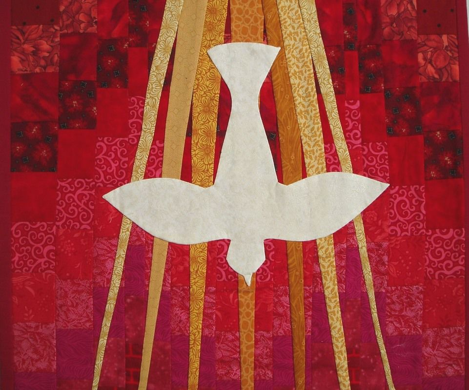 Pentecost banner, dove and rays